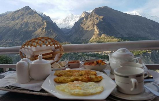 breakfast in hunza valley
